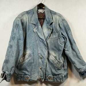 Vintage 80-90s Anne Pinkerton APE Denim Jacket StoneWash Oversized Grunge Medium